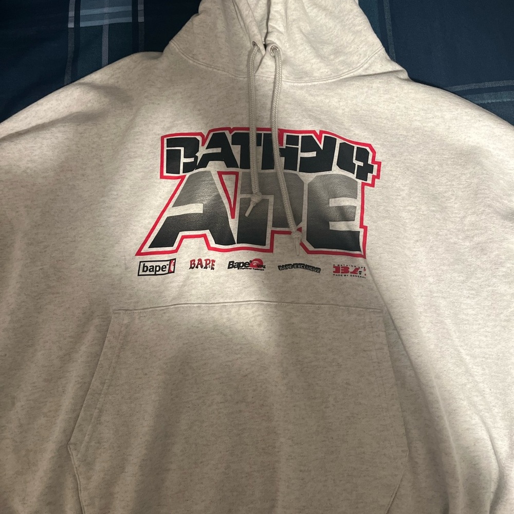 Bape Gray Graphic Hoodie